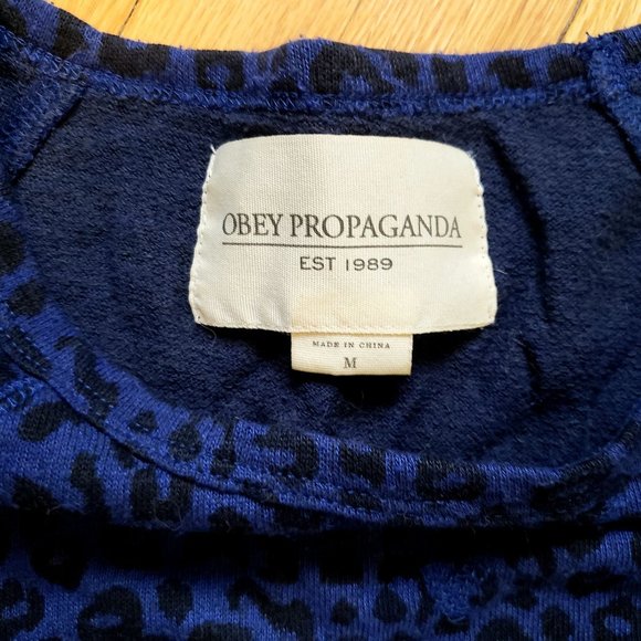 Obey long-sleeved blue leopard print shirt - Picture 3 of 4